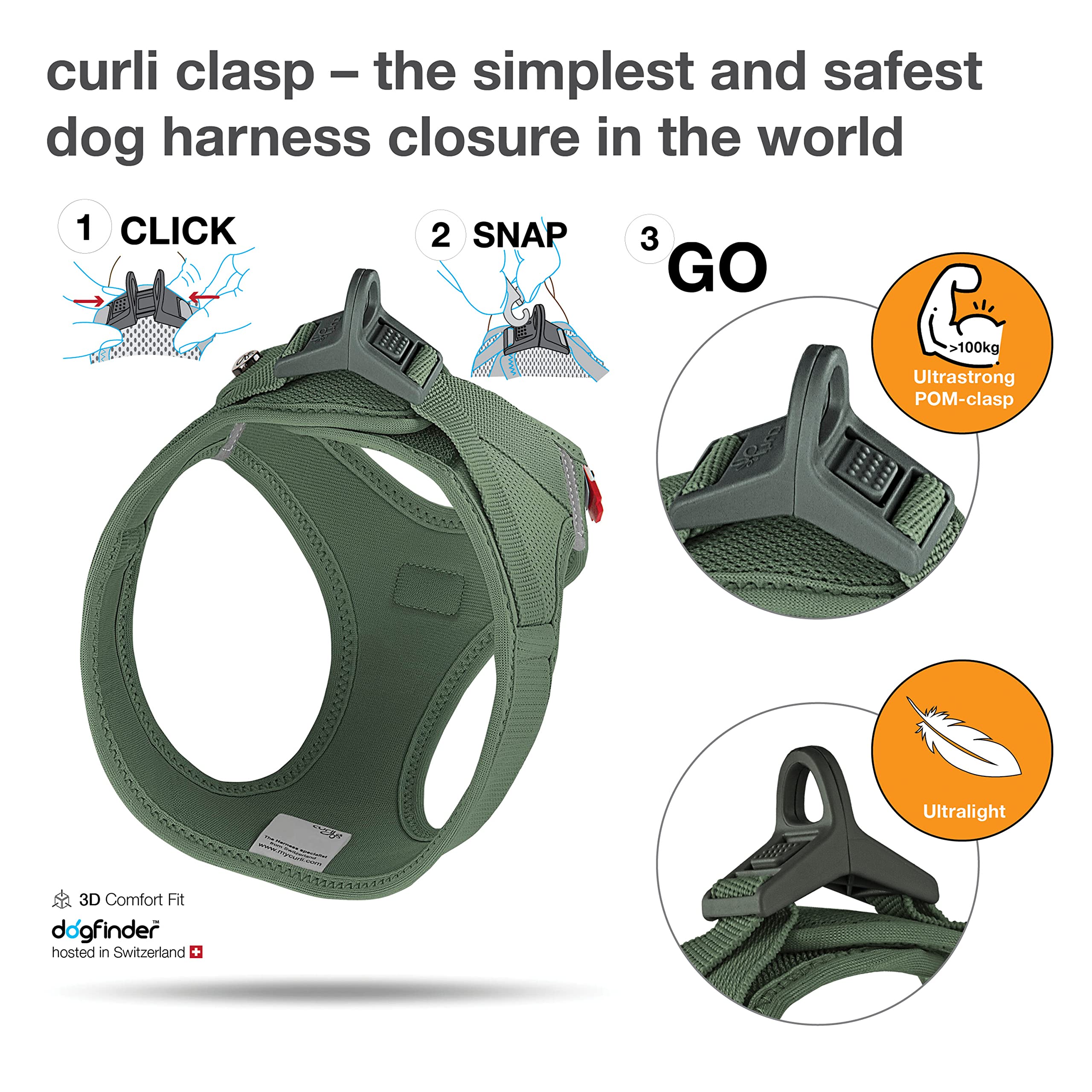 Curli Vest Harness ergonomic fit demonstrates optimized tension distribution for comfortable dog movement.