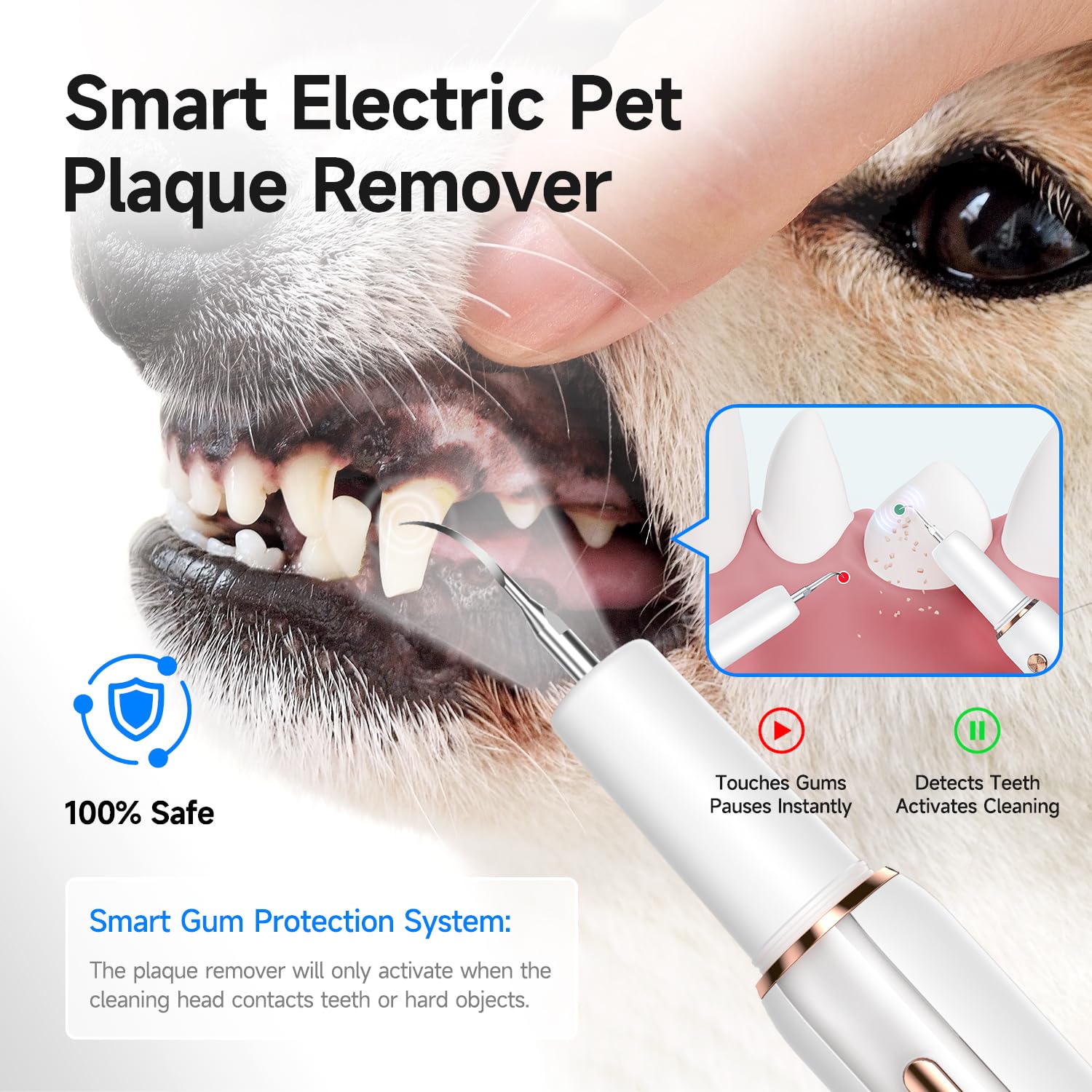 CURVY MOON device LED light helps spot tartar for home dental care