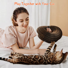 CusieryMax Cat Ball Adventure corrugated paper closeup shows safe, durable scratching surface.