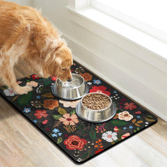 Cuslnox anti-skid rubber back mat keeps bowls in place