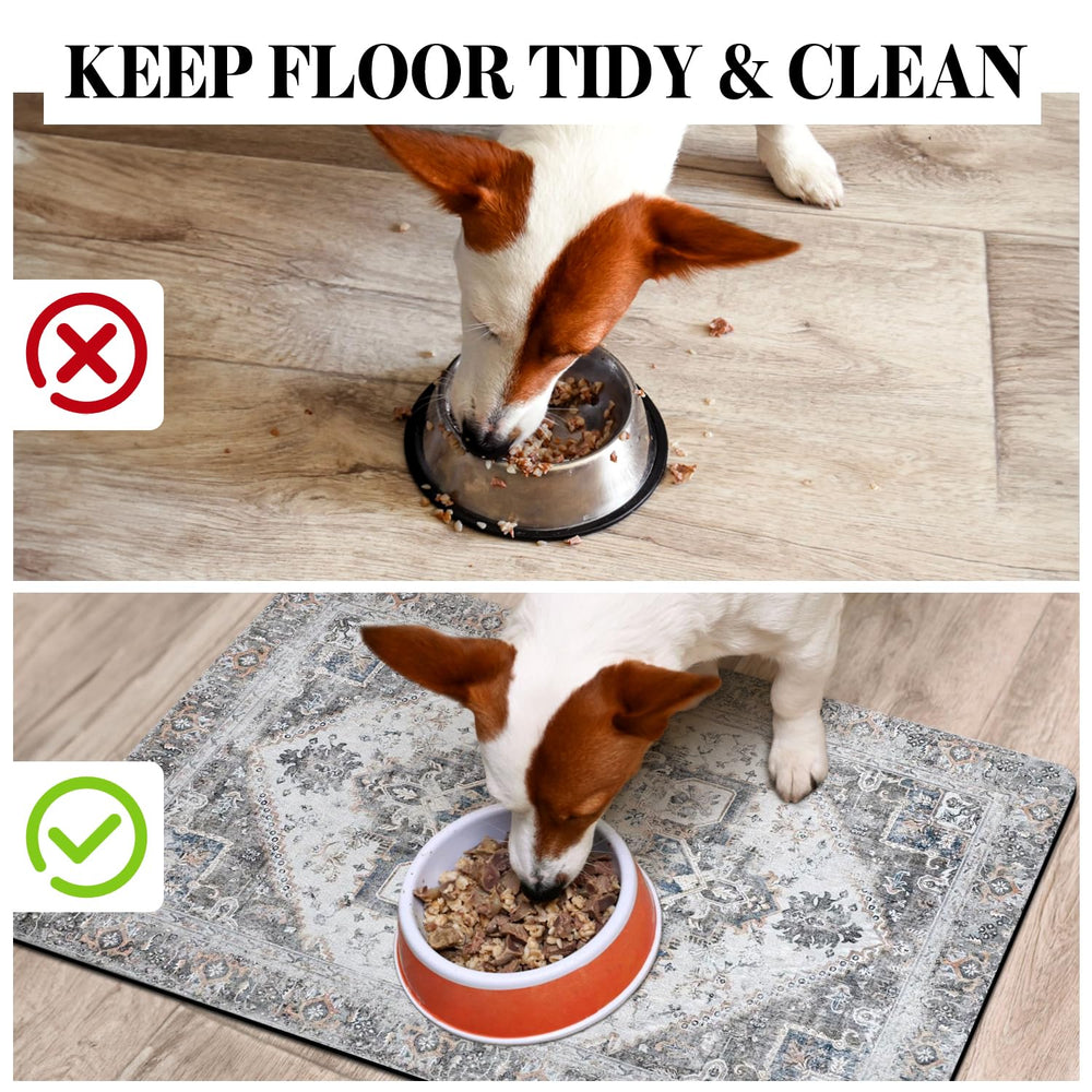Cuslnox floor-protector mat reduces splashes and protects floors.