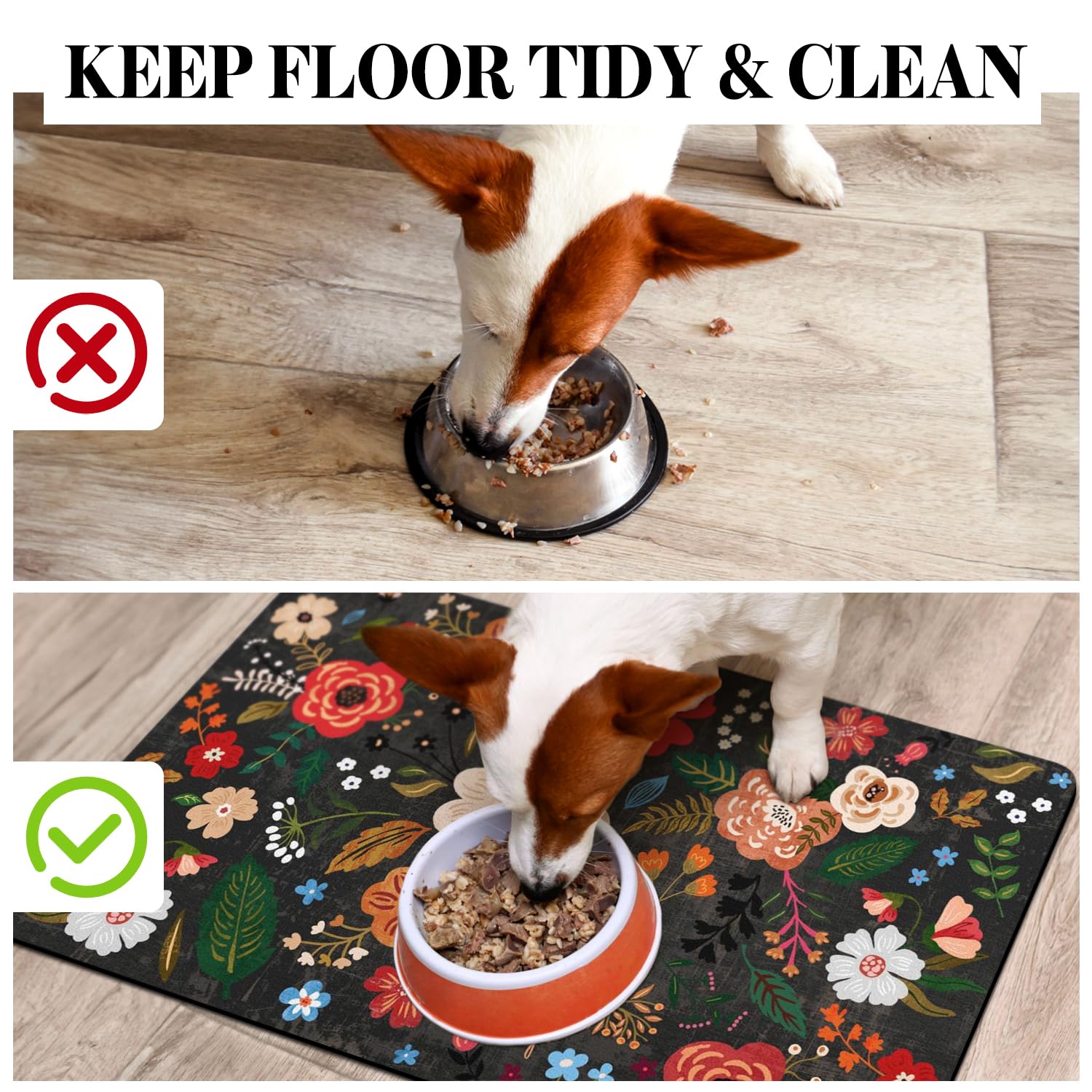 Cuslnox floor protector mat shields floors from splashes and spills