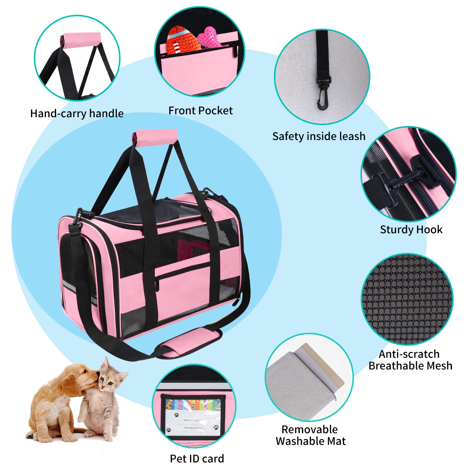 CUSSIOU cat carrier collapsible bowl included for on-the-go feeding.
