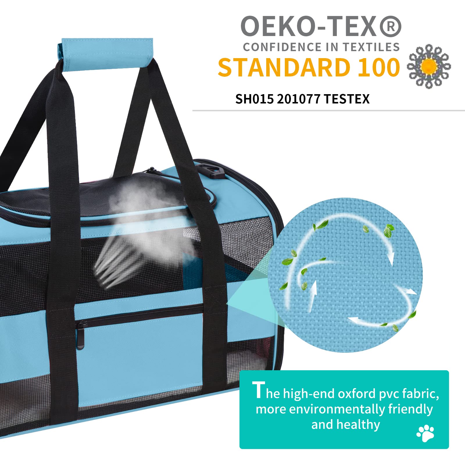 CUSSIOU cat carrier side mesh provides airflow for pets