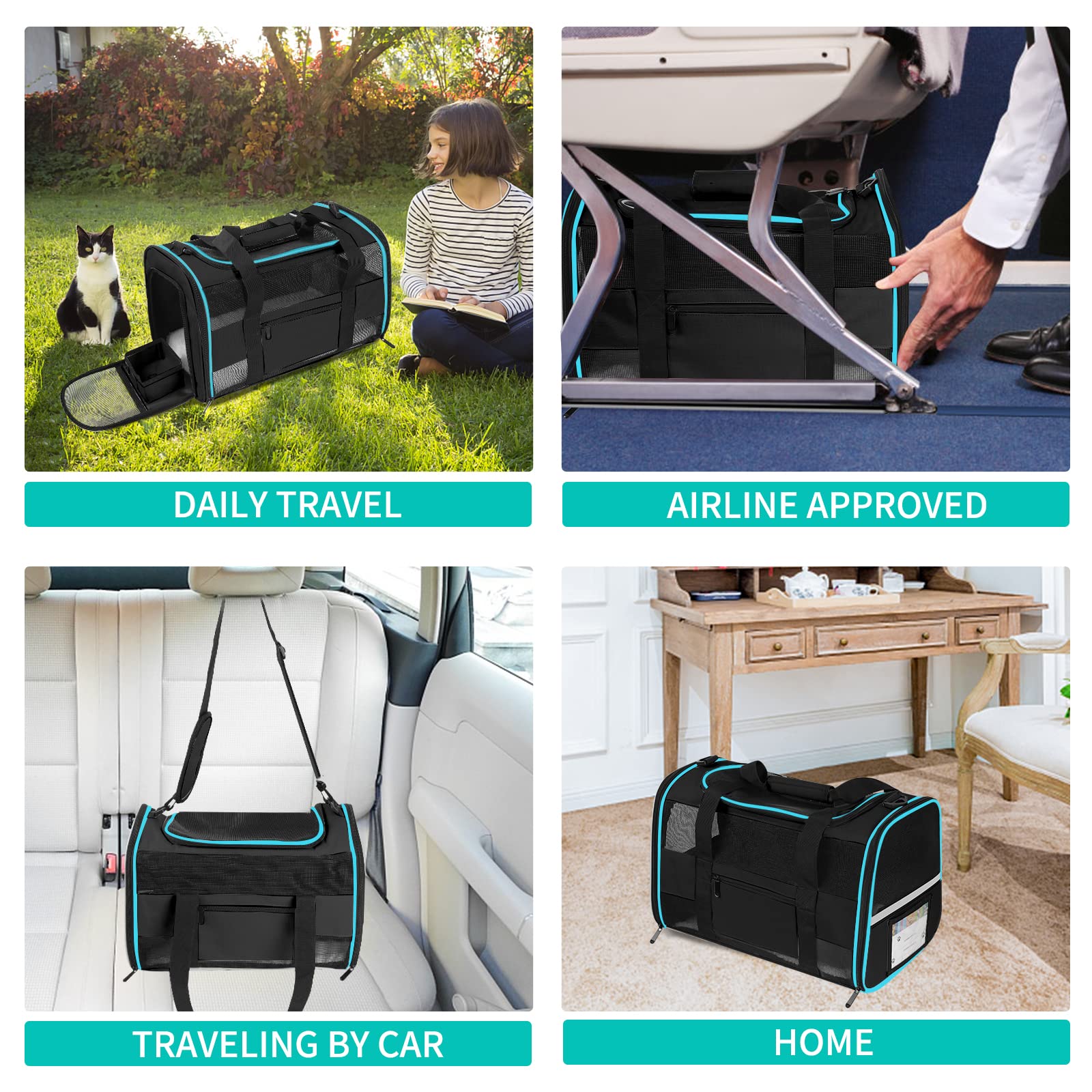 CUSSIOU cat carrier ideal for small pets during flights and car travel