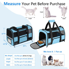CUSSIOU cat carrier top-opening for easy pet access during travel