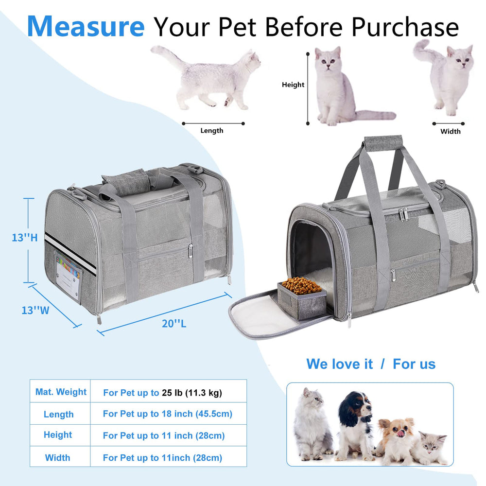 CUSSIOU carrier backpack side view showing roomy interior and safety leash for secure travel.