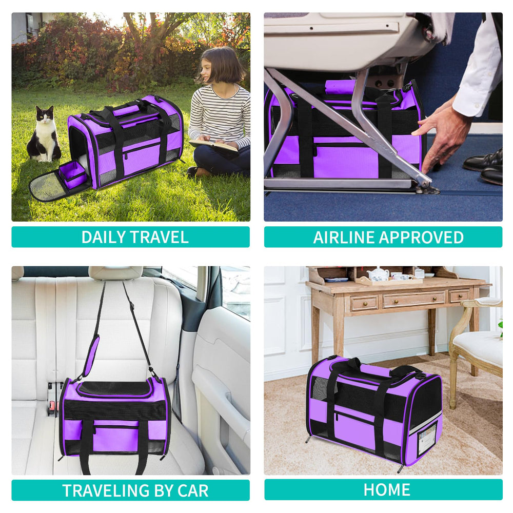 CUSSIOU travel carrier shows mesh ventilation and multiple entry points