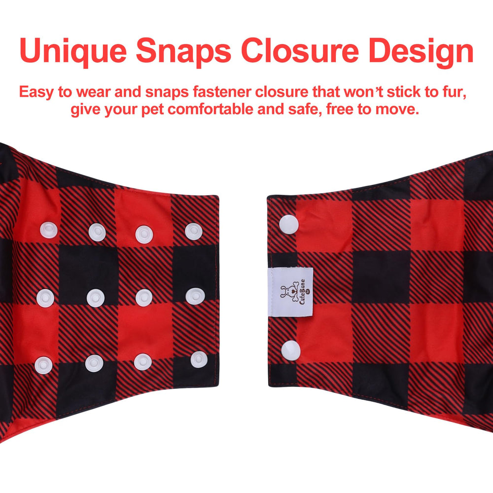 CuteBone belly band adjustable snaps fit for male dogs of different sizes.