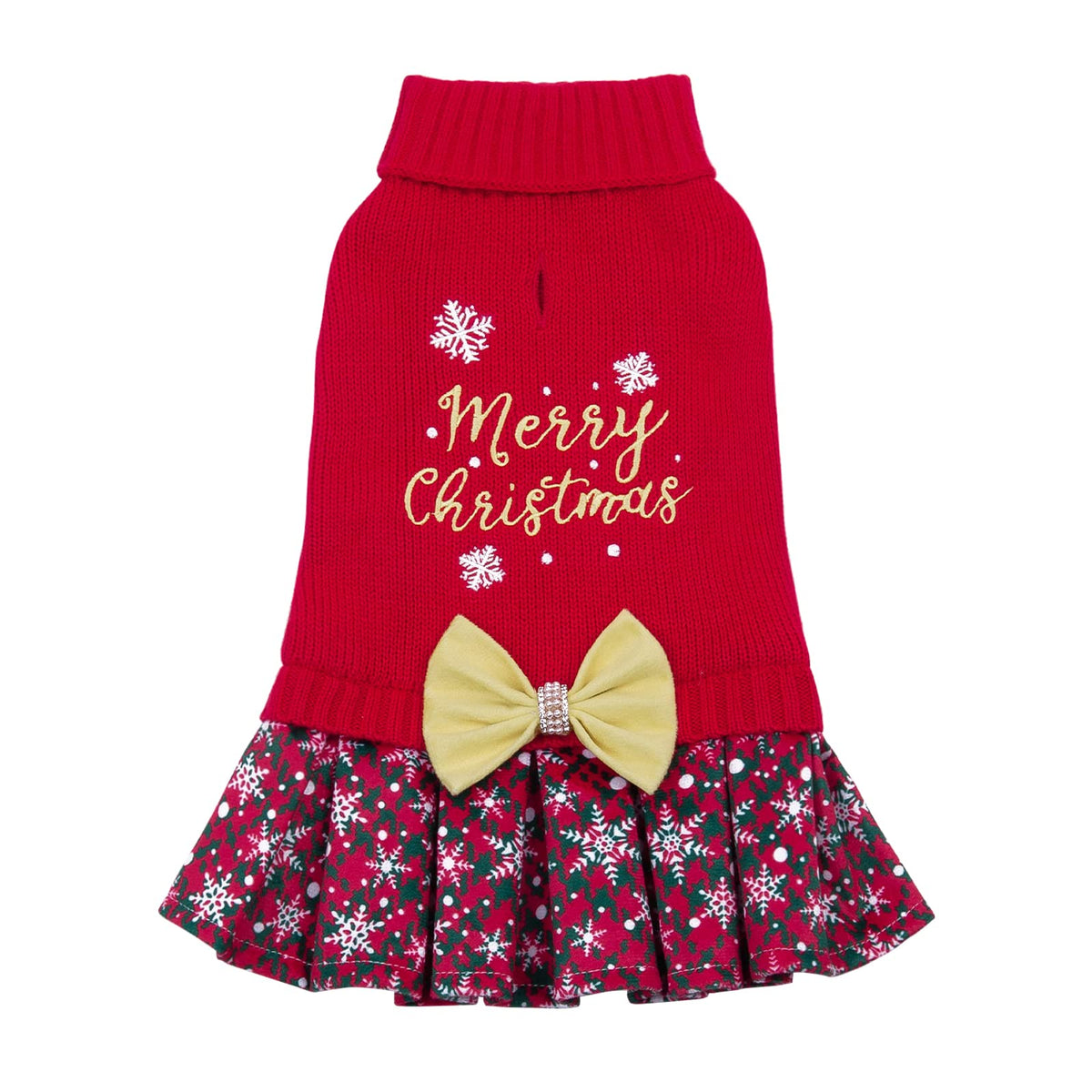CuteBone Christmas dog sweater front view highlights cozy knit warmth for small dogs