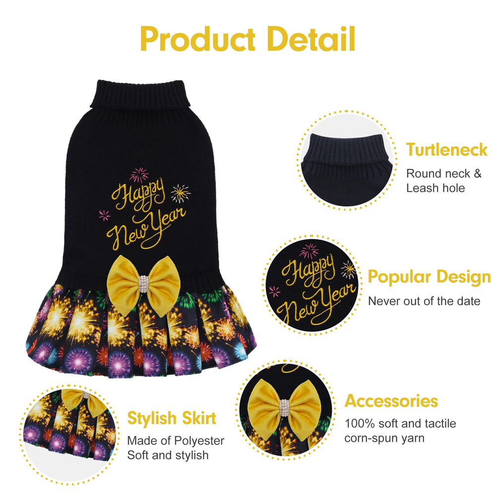 CuteBone Core Spun Happy New Year knit fabric provides warmth and comfort