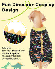 CuteBone dinosaur costume dog pajamas back horns detail adds playful cosplay look while keeping warmth.