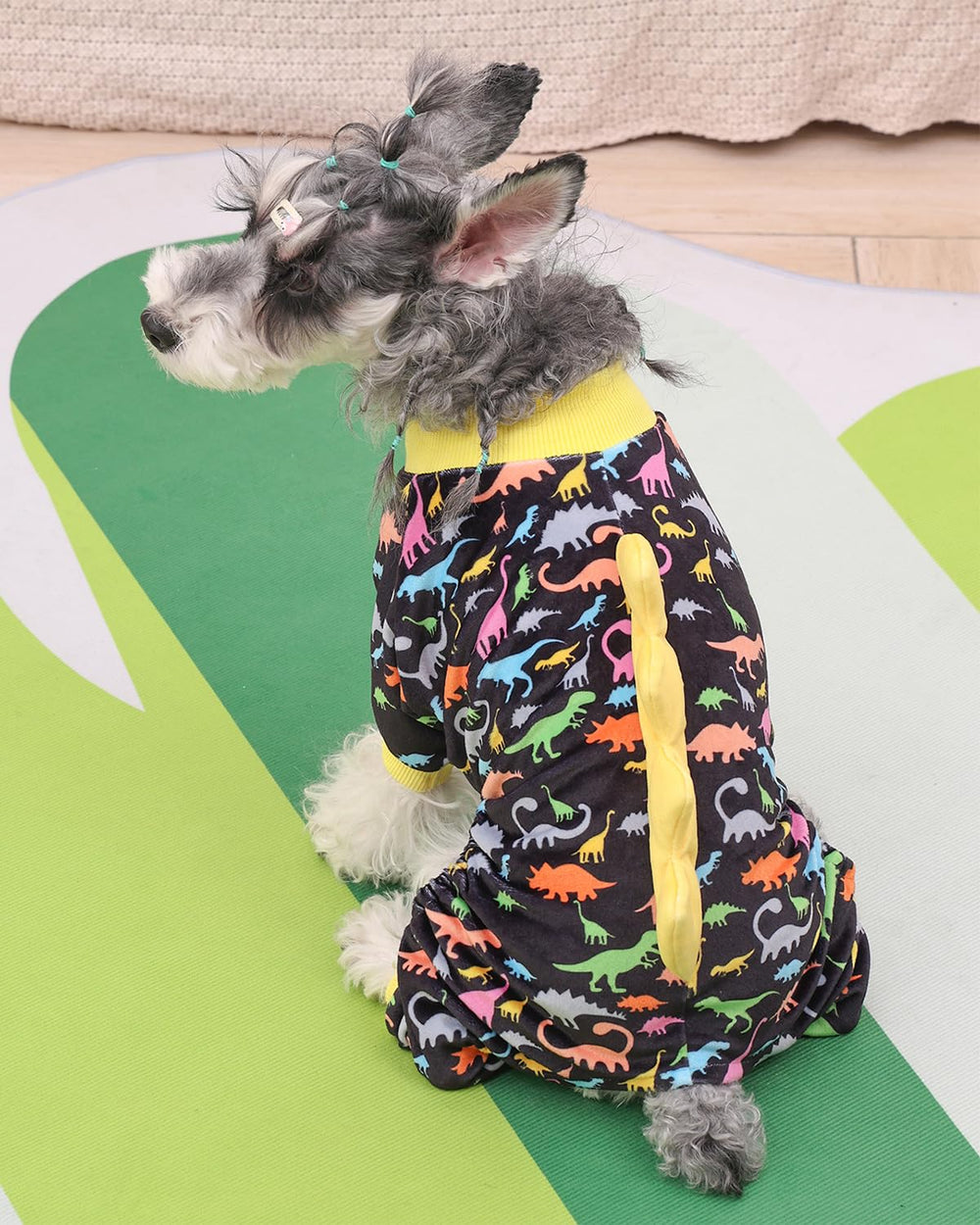 CuteBone Dinosaur Costume Dog Pajamas pullover design enables quick dressing and secure wear