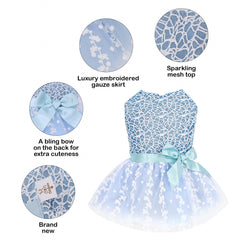 CuteBone dog birthday dress back view showcases flare and festive charm for memorable portraits.