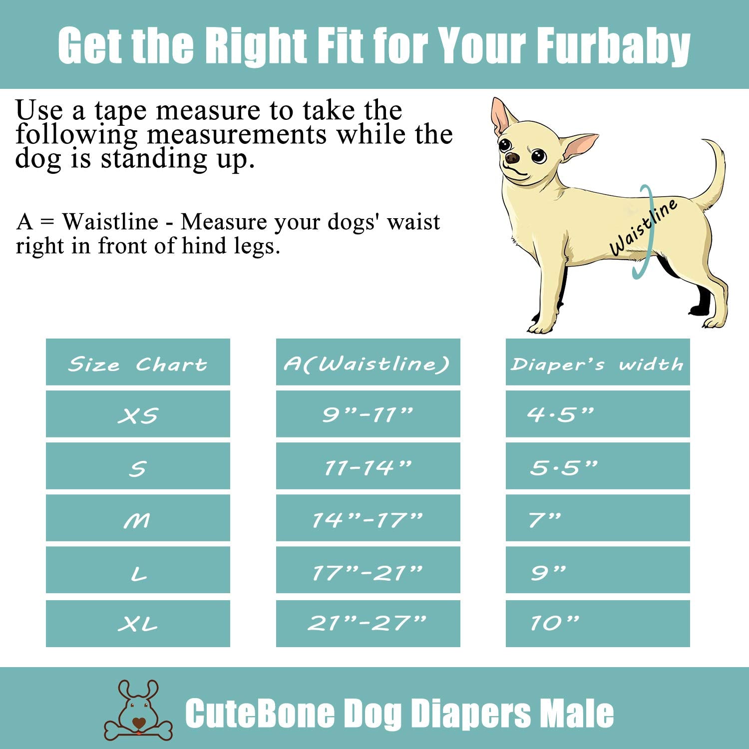 CuteBone dog diapers three-pack designs for variety