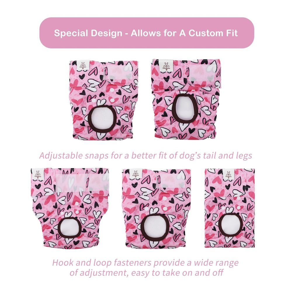 CuteBone dog diapers adjustable leg elastics for a comfy secure fit