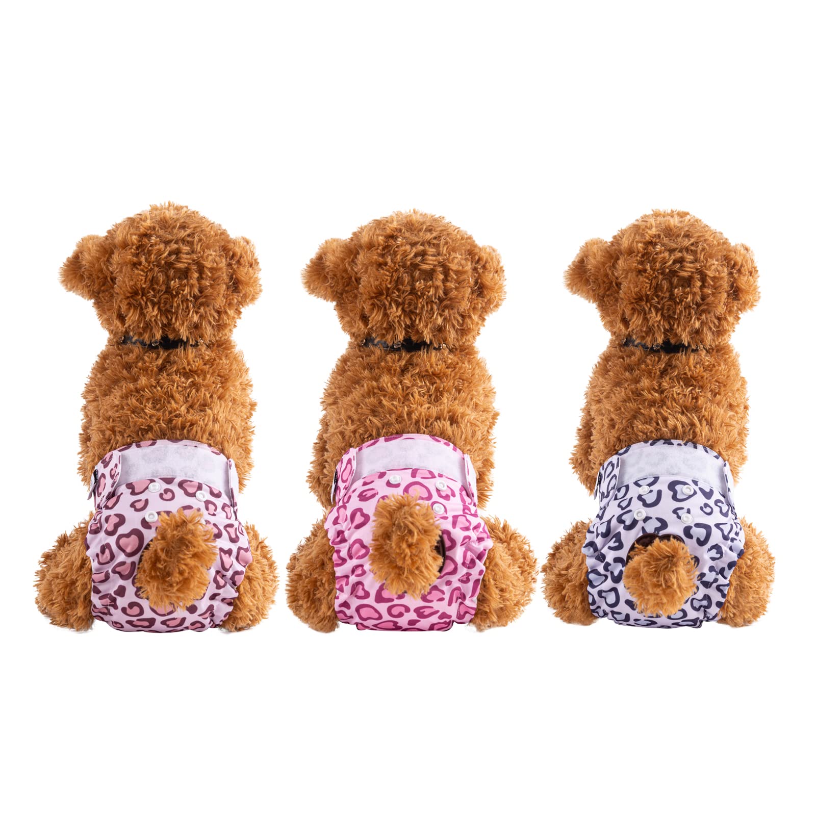 CuteBone diaper back snaps allow custom tail-hole positioning for a snug, slip-free wear.