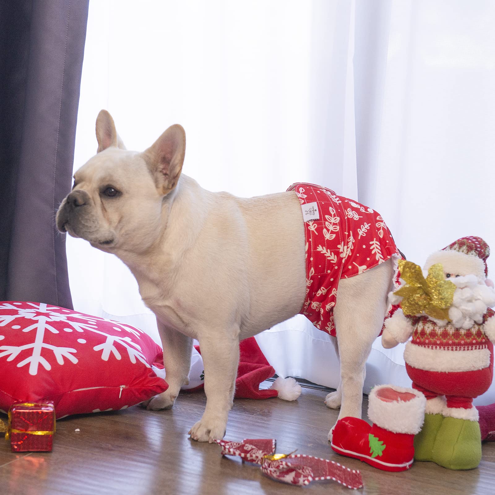 CuteBone dog diapers easy-clean-loop-holes simplify washing and protect clothing.