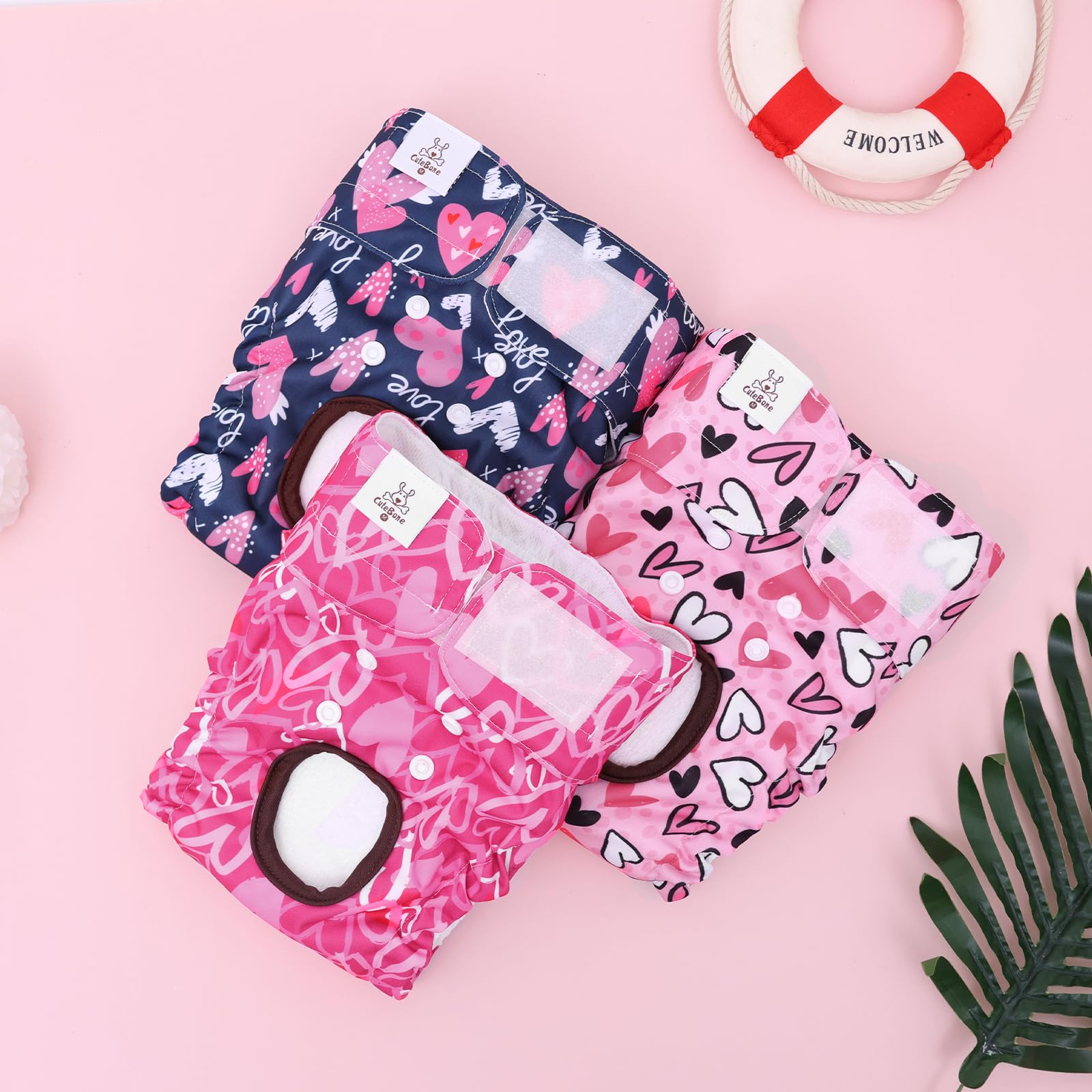 CuteBone dog diapers easy-clean loops simplify washing