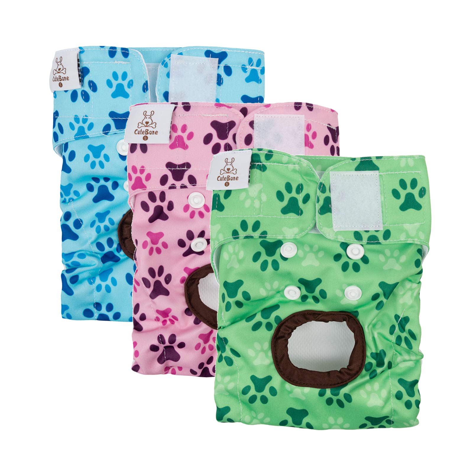 CuteBone dog diapers female medium pack demonstrates adjustable fit for comfort