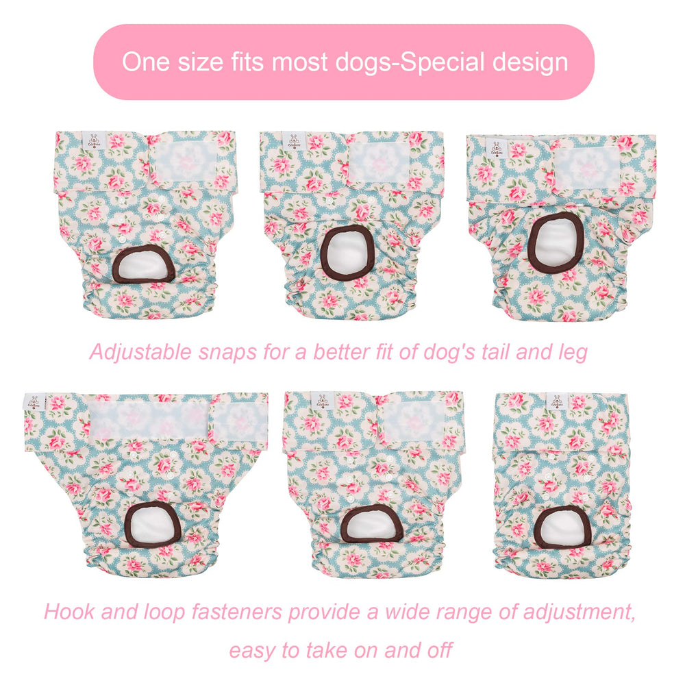 CuteBone dog diapers pack side view highlights adjustable leg elastics for a snug fit.