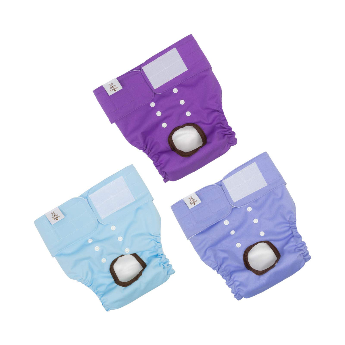 CuteBone dog diapers pack showing multiple sizes for heat cycle protection.