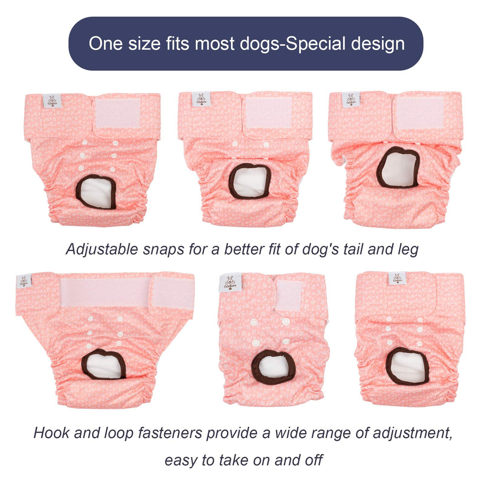 CuteBone dog diapers sewn-in absorbent pad provides reliable leak protection and quick cleanup