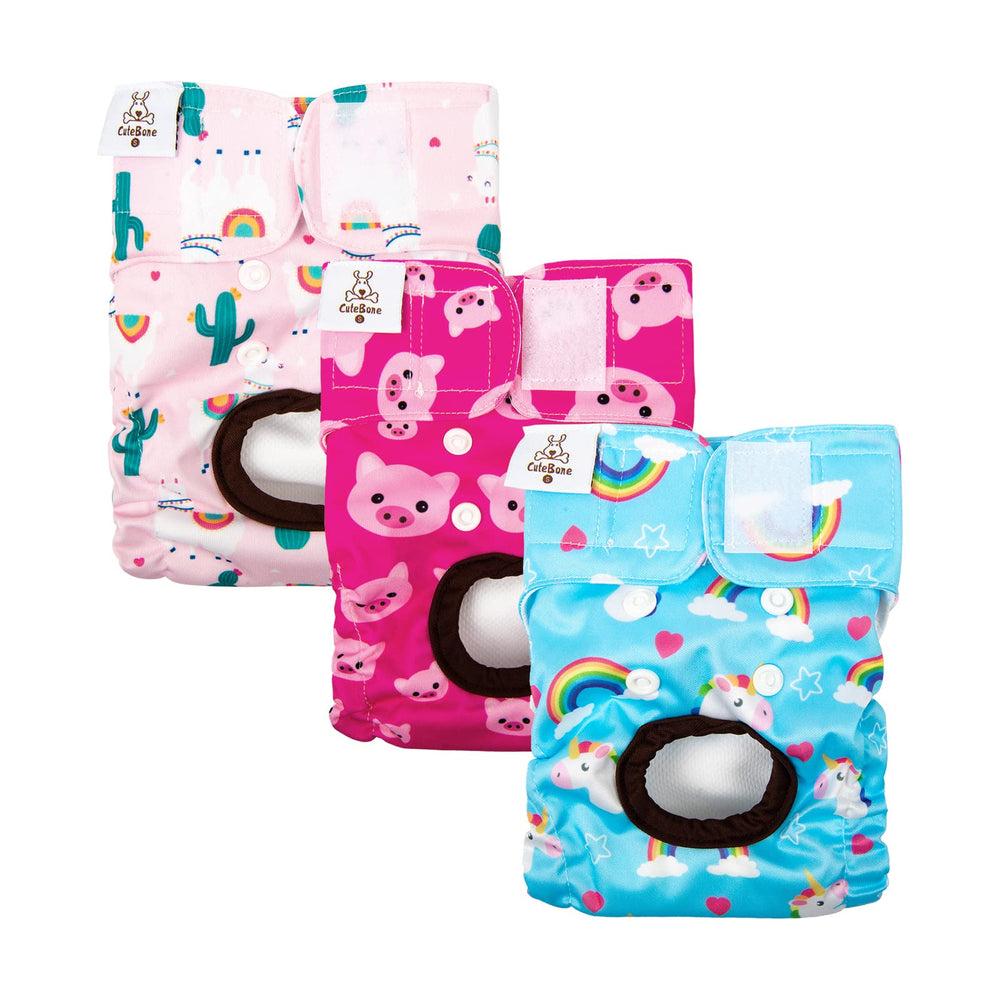 CuteBone dog diapers small size fit—adjustable for secure, comfortable wear.