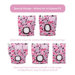 CuteBone dog diapers snaps tail-hole area enables custom fit and security