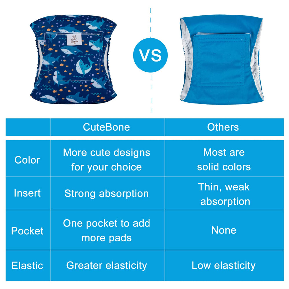 CuteBone diapers feature a soft inner lining for comfortable wear.