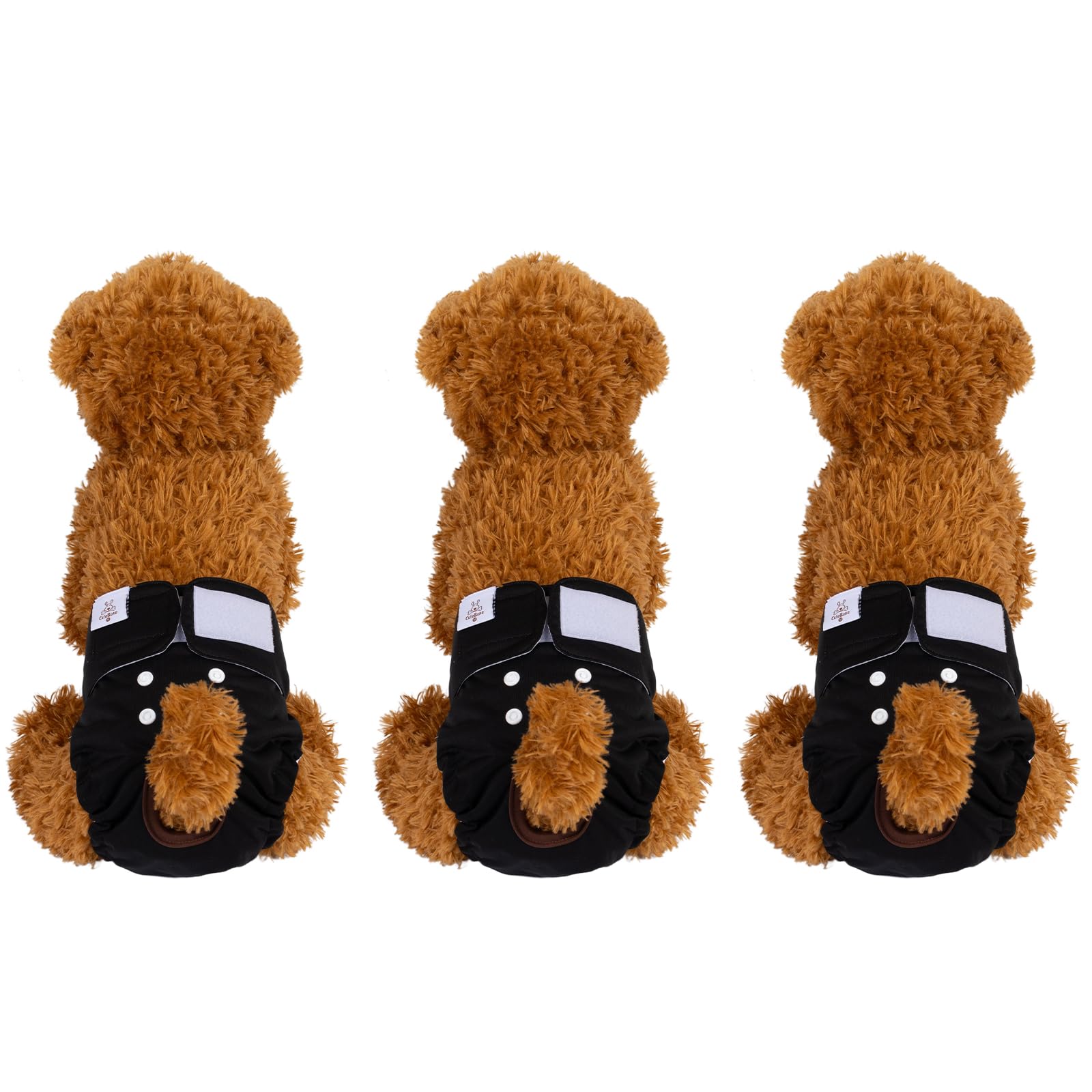 CuteBone tail-hole snap design offers a custom fit across dogs.