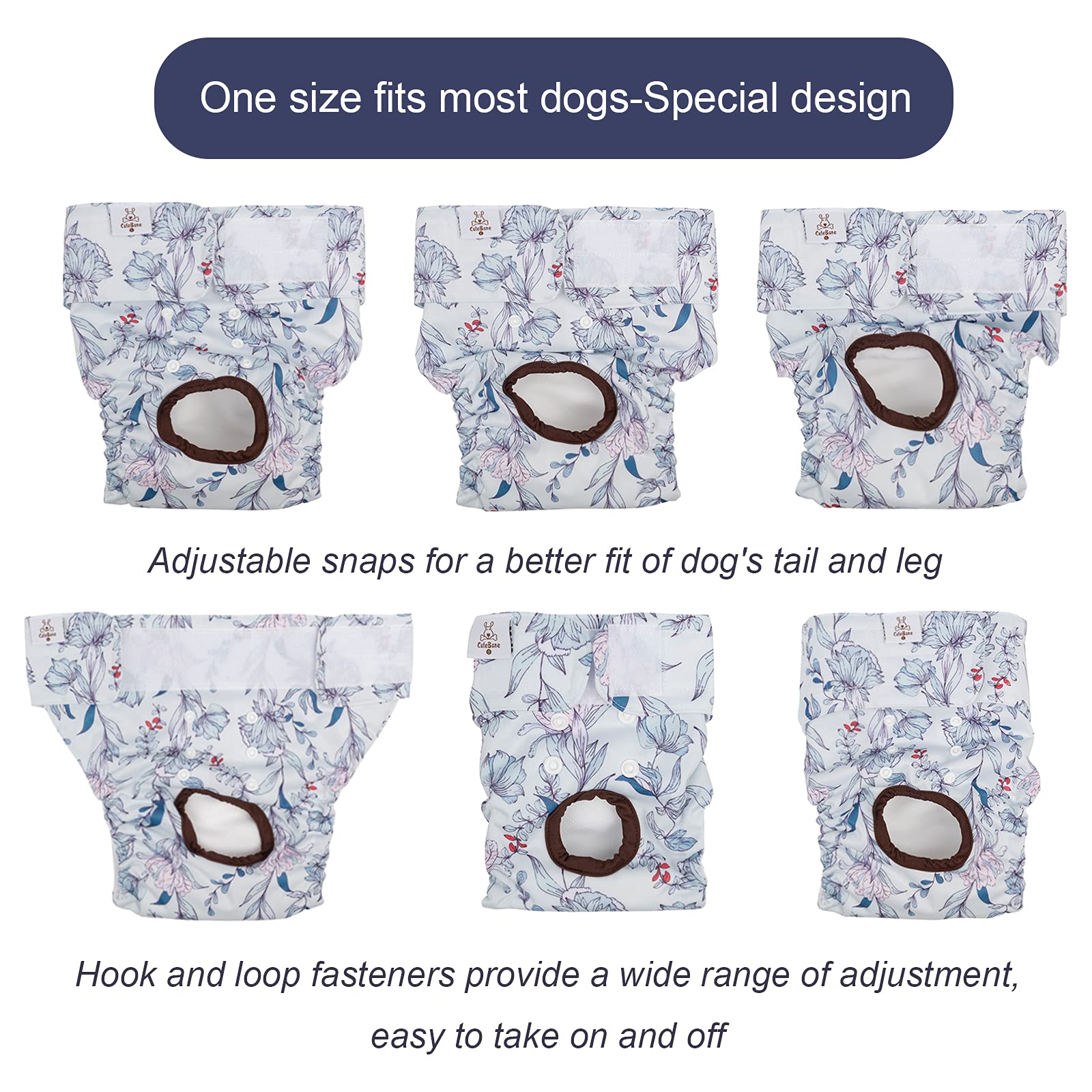 CuteBone diaper tail-hole snaps illustrate precise fit and leak prevention.