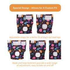 CuteBone dog diapers material close-up shows durable waterproof shell for leak protection.