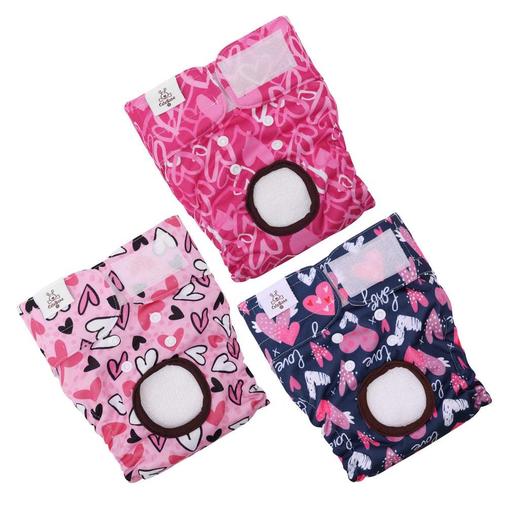 CuteBone dog diapers waterproof shell reduces leaks during heat cycle.