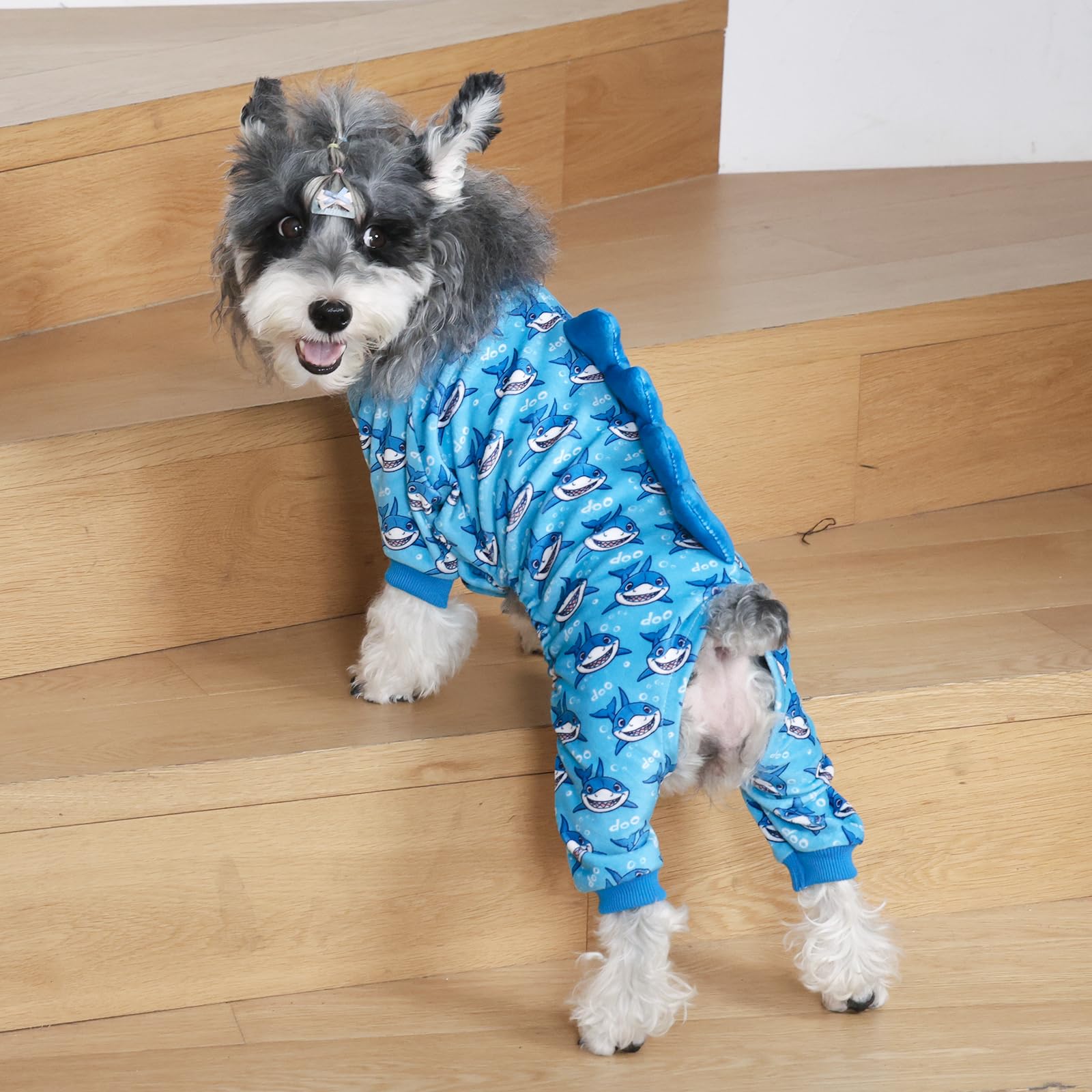 CuteBone Shark Pajamas small-dog fit; ideal sizing for tiny breeds