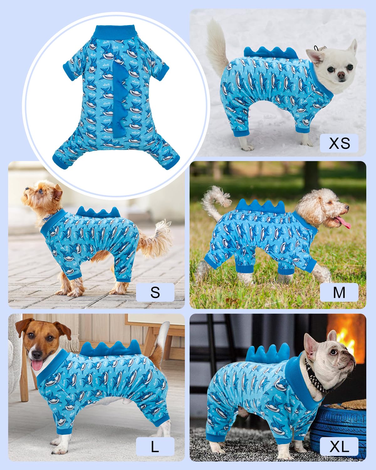 CuteBone Shark Pajamas snug fit pullover; secure wear during activity