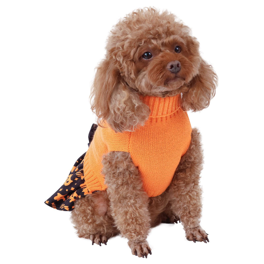 CuteBone sweater features rhinestones and bowtie for playful photos.