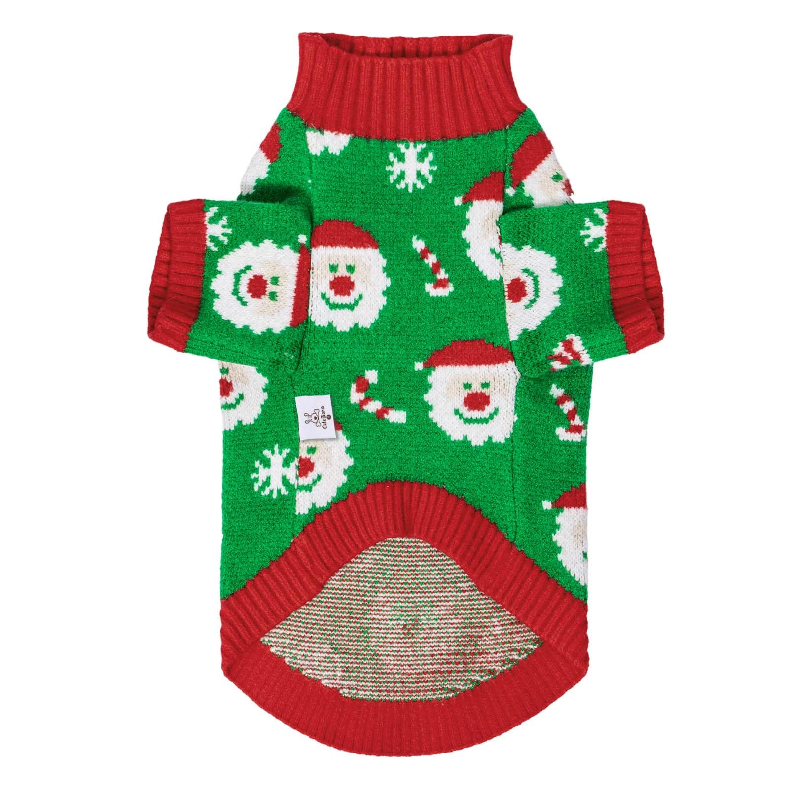 CuteBone high-collar dog sweater showing neck protection and harness hole