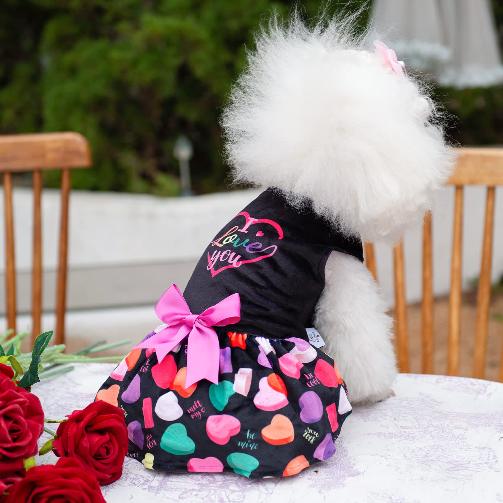 CuteBone I Love U Dress Velvet pullover-style demonstrates easy on-and-off for quick outfits