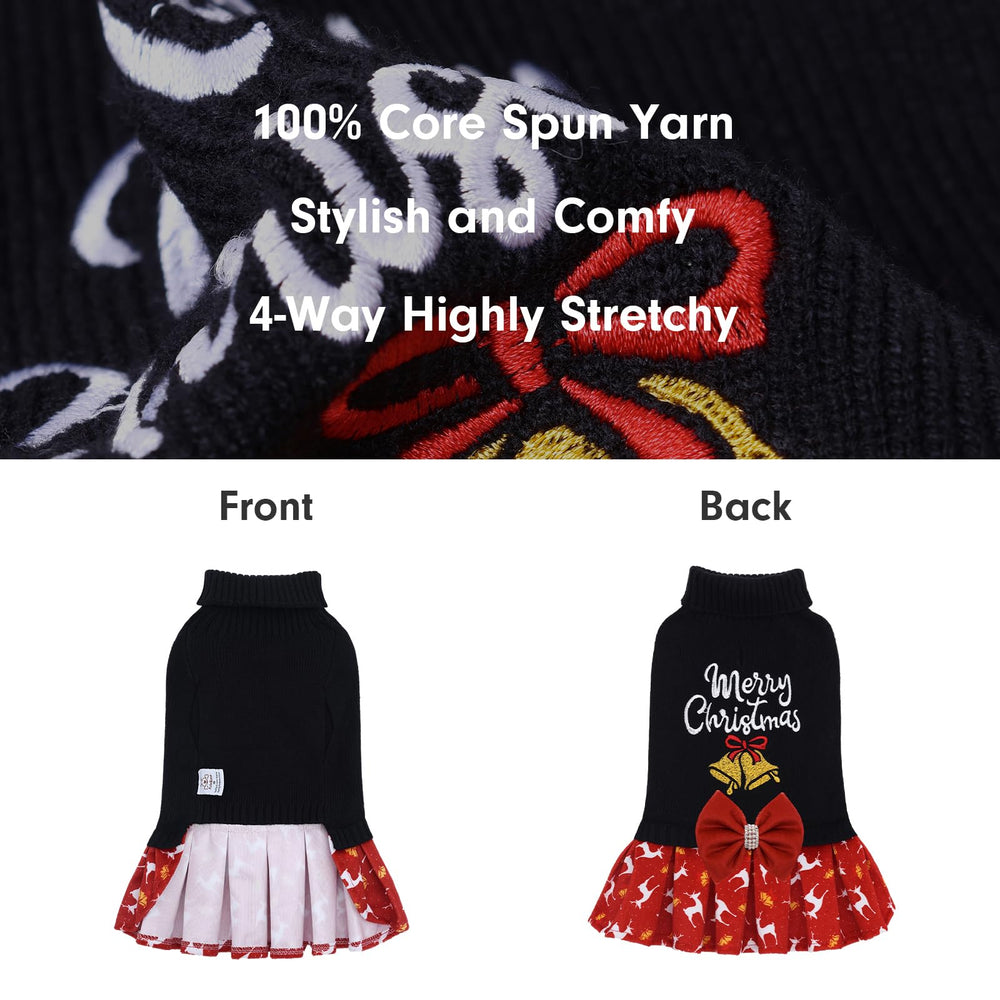 CuteBone knit turtleneck dog sweater keeps small dogs warm on chilly strolls.