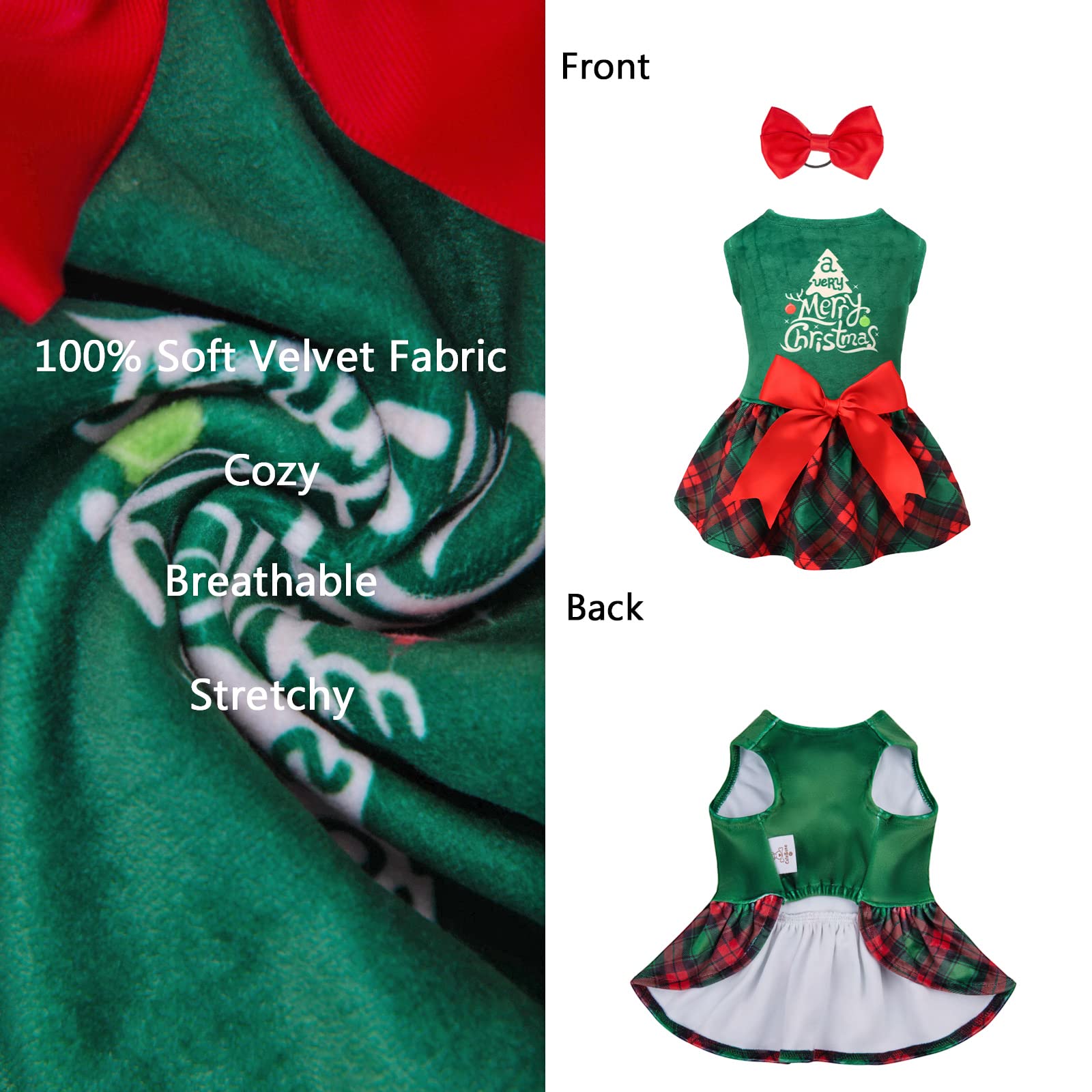 CuteBone matching bow hair rope adds charming accents for holidays and party photos.