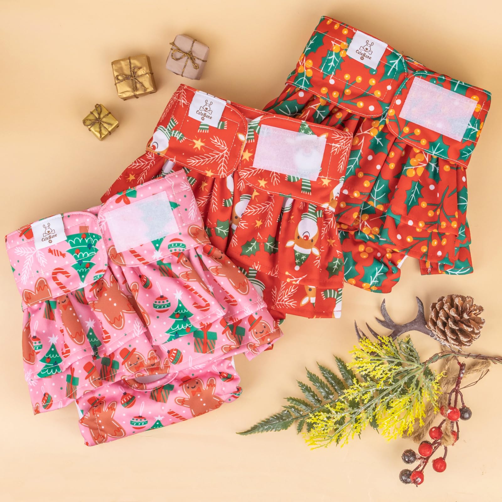 CuteBone mess-proof dog diapers ideal for potty trips and travel.