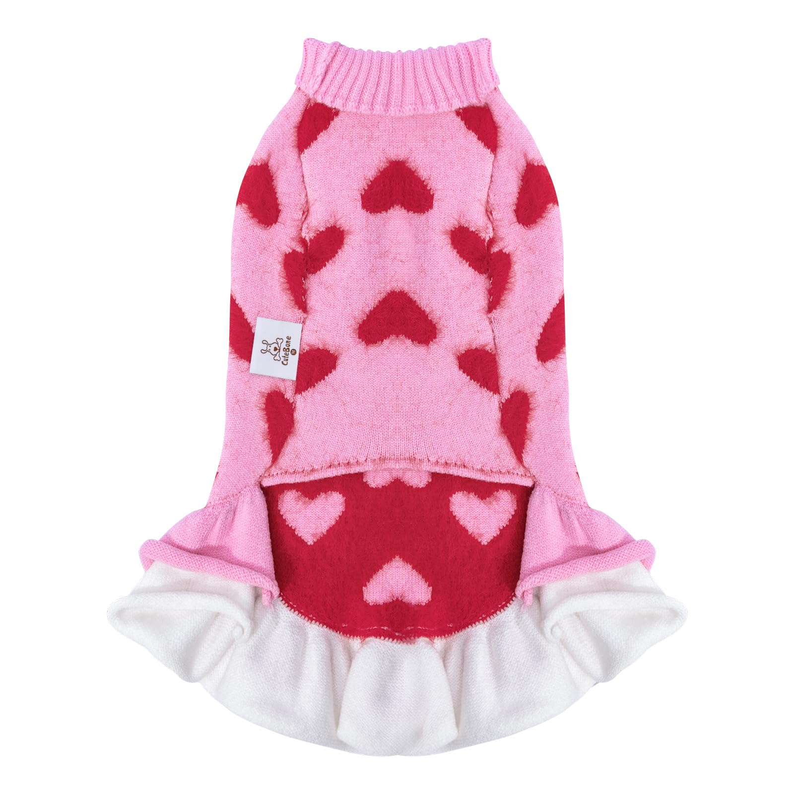 CuteBone Pink heart hem close-up for festive looks and style.