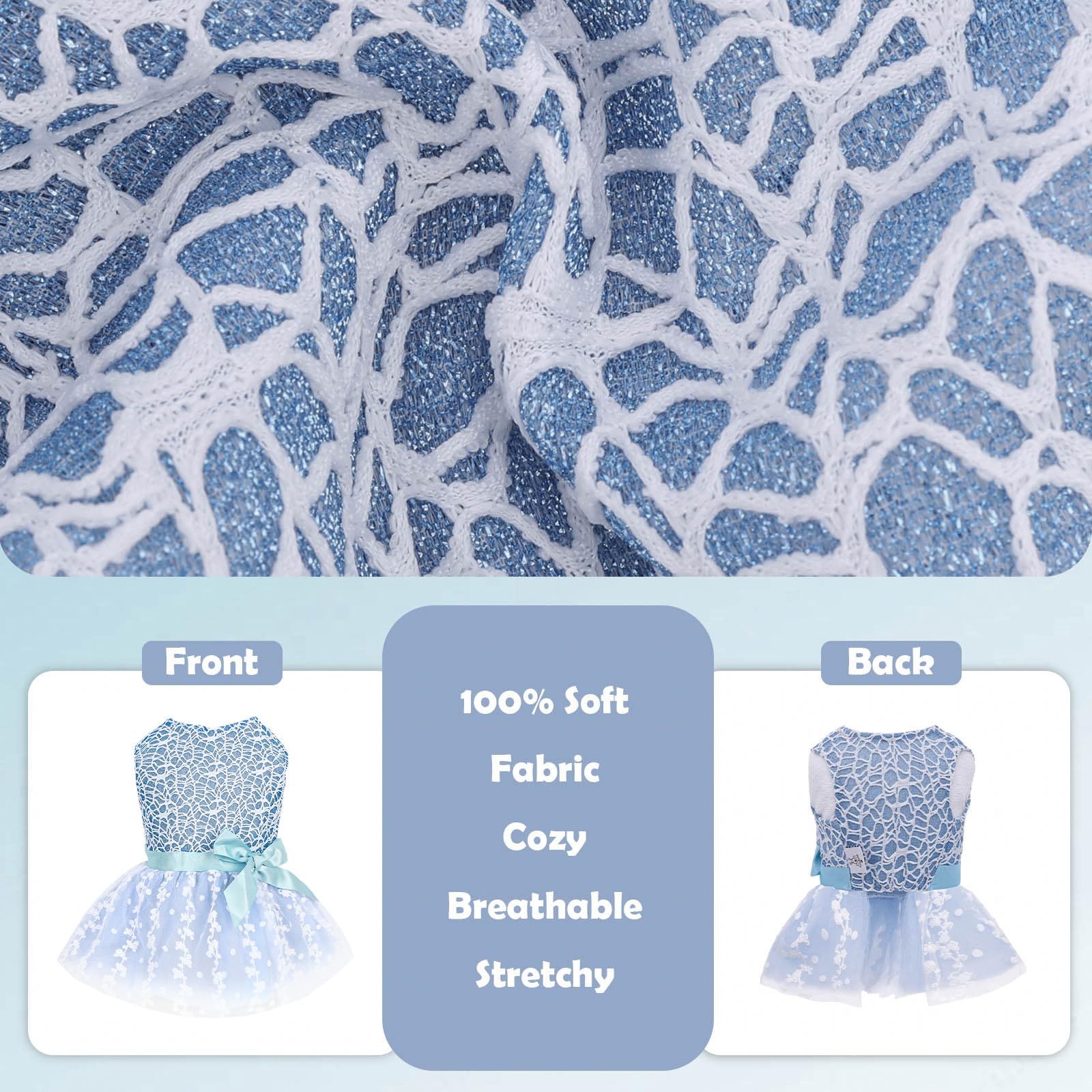 CuteBone puppy-skirt-tutu detail highlights soft fabric, breathable fit, and adorable girlish flair.