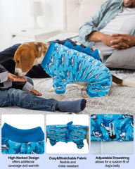 CuteBone Shark Costume Dog Pajamas side view; all-season comfort during walks