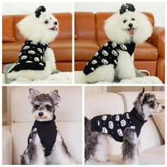 CuteBone Skull Halloween dog sweater leash hole detail enables easy control during walks