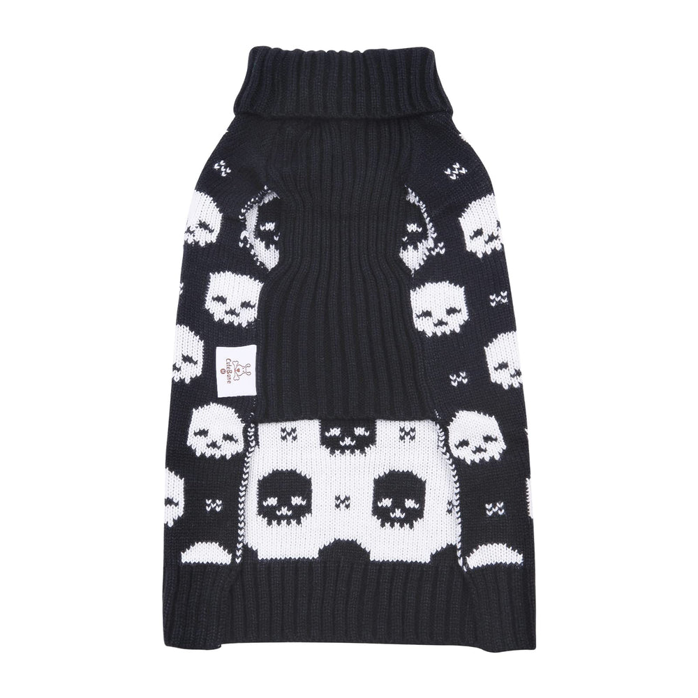CuteBone Skull Halloween dog sweater model wearing shows adorable look for small dogs
