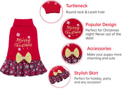 CuteBone snowflake-skirt-detail adds seasonal charm to dog outfits.