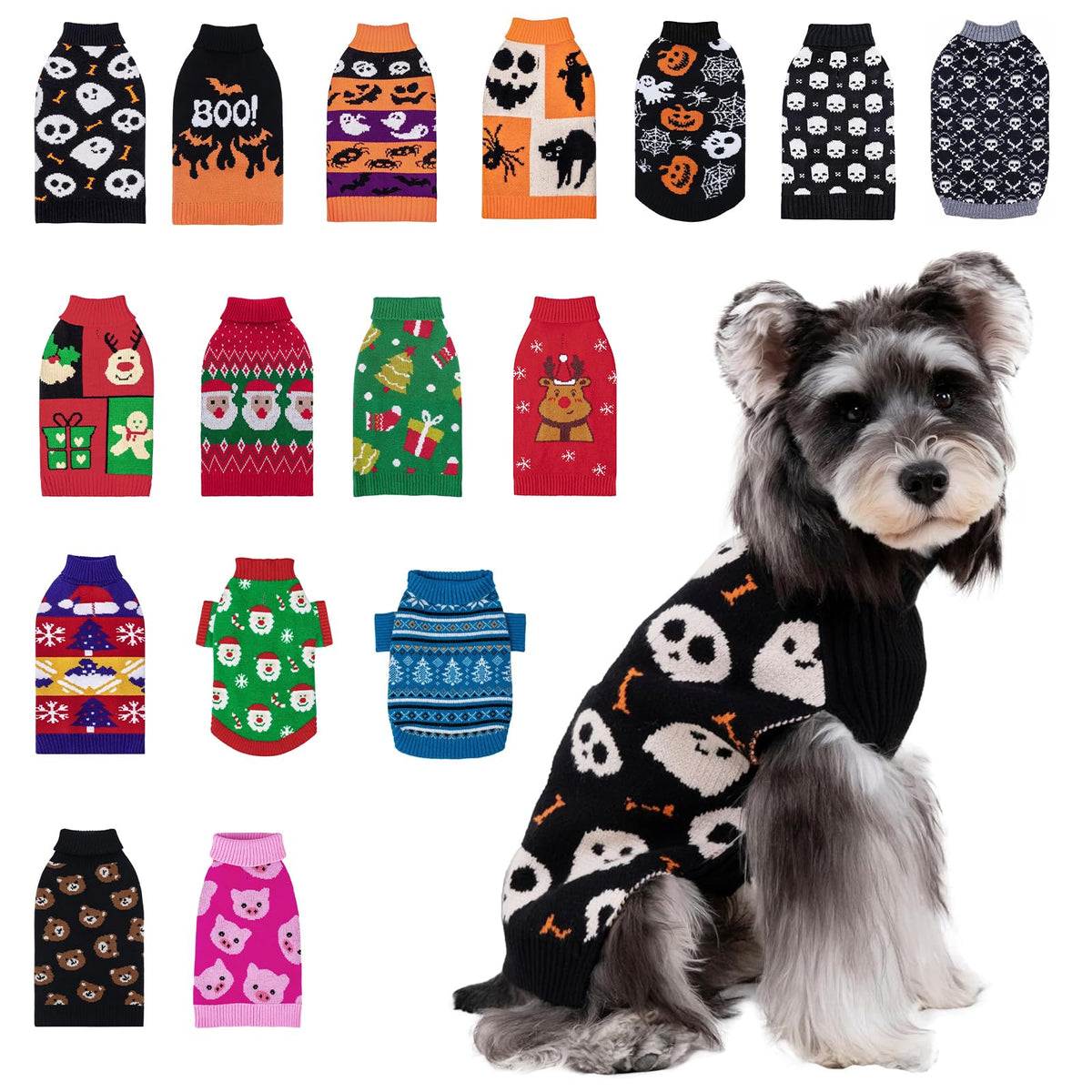 CuteBone sudadera para perro pequeño con diseño de calavera, ideal para sesiones fotográficas.