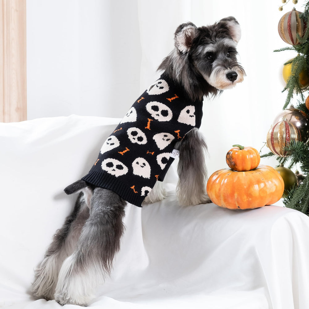 CuteBone sudadera para perro pequeño con cuello alto y orificio para arnés, facilita el paseo.